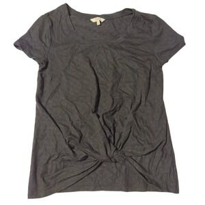 Candies Womens black w Twist Front‎ Short Sleeve T Shirt Top Casual